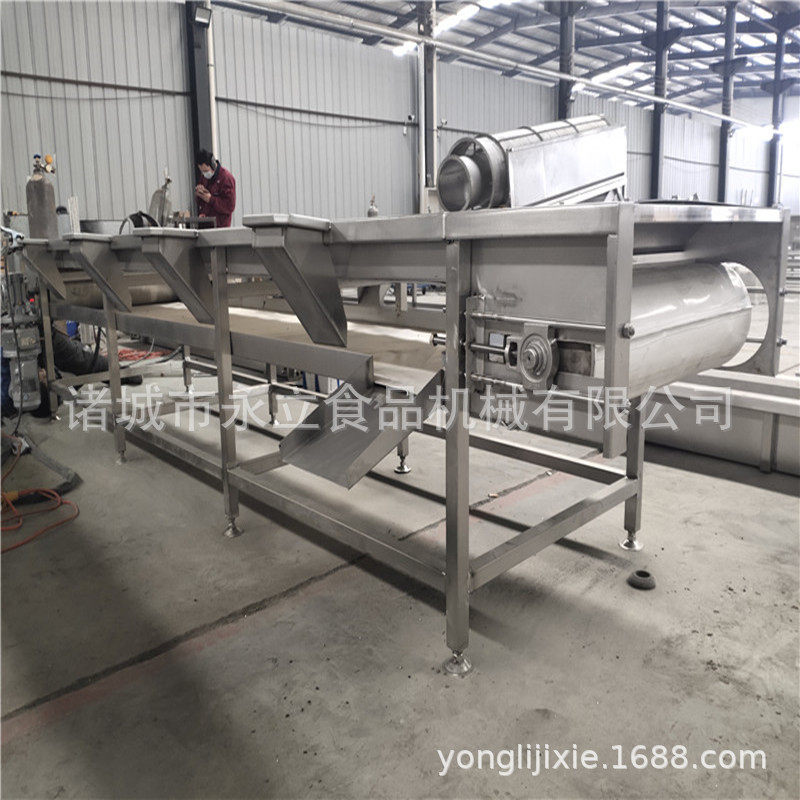 鲜活龙虾挑选输送带虾尾剥虾工作台食品输送线果蔬传送流水线
