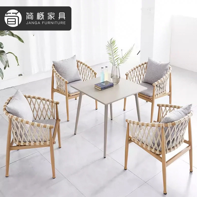 户外别墅庭院桌椅露台花园藤编休闲椅酒店阳台民宿桌椅三件套组合