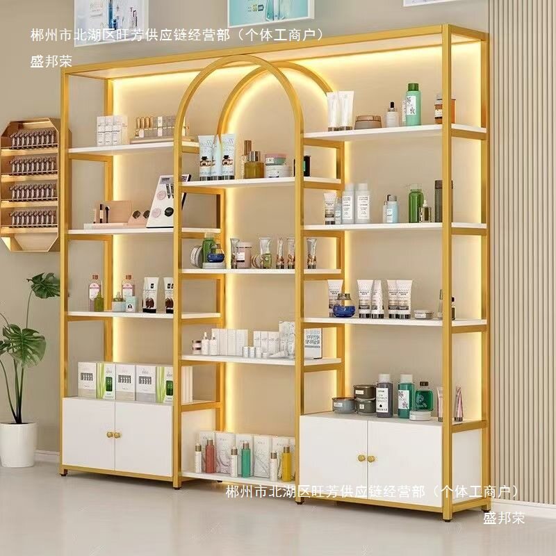 化妆品置物架落地美容院展示柜子多层美甲展示架多功能产品陈列架