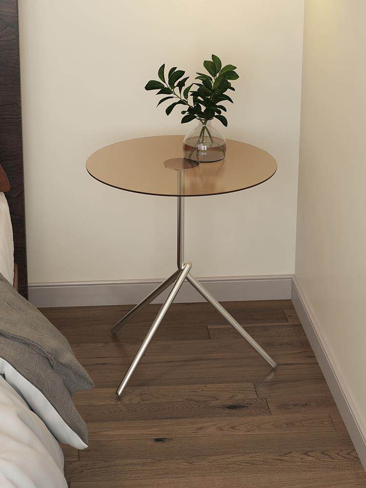 丹麦轻奢现代中古沙发小边几床头客厅亚克力茶几置物架小尺寸角几