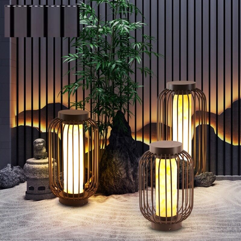 LED户外柱头灯花园别墅庭院灯公园防水地灯新中式古典景观草坪灯