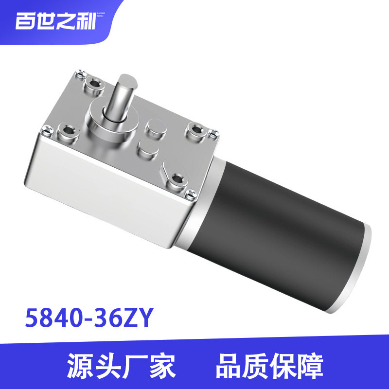 5840-36ZY涡轮蜗杆直流减速电机12V24V广告牌窗帘机娃娃机电玩机