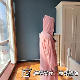 新款 浴巾女浴袍比纯棉吸水速干洗澡浴裙四季 可穿可裹巾不掉毛睡袍