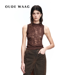 优雅精致修身 26春夏新款 镂空绞花真丝针织背心 WAAG OUDE