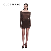 简约优雅垂坠荡领褶皱肌理针织短裙 26春夏新款 OUDE WAAG