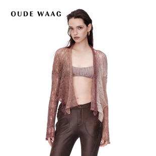 OUDE WAAG 26早春新款 柔美灵动飘逸渐变马海毛针织开衫