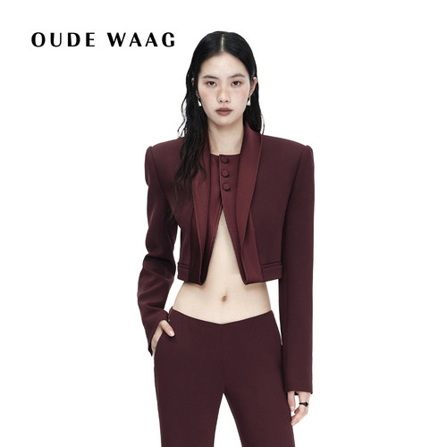 OUDEWAAG秋冬醋酸精裁短西装