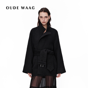 蓬松柔软保暖泰迪羊毛拼接廓形大衣 25秋冬新款 OUDE WAAG