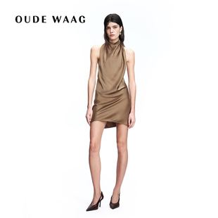 荡领垂坠真丝连衣裙短裙 26春夏新款 OUDE WAAG