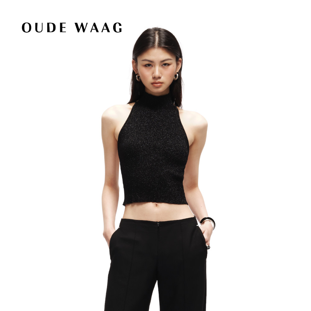 OUDE WAAG 25春夏 圣诞 优雅亲肤高领露背羊毛女装针织背心