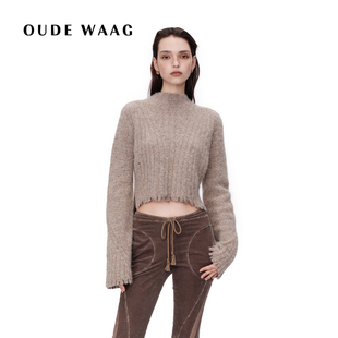 简约精致保暖粗螺纹花纱小高领针织短上衣 25秋冬新款 OUDE WAAG