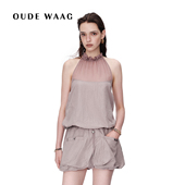 26早春新款 OUDE WAAG 轻薄灵动挂脖拼接花苞背心