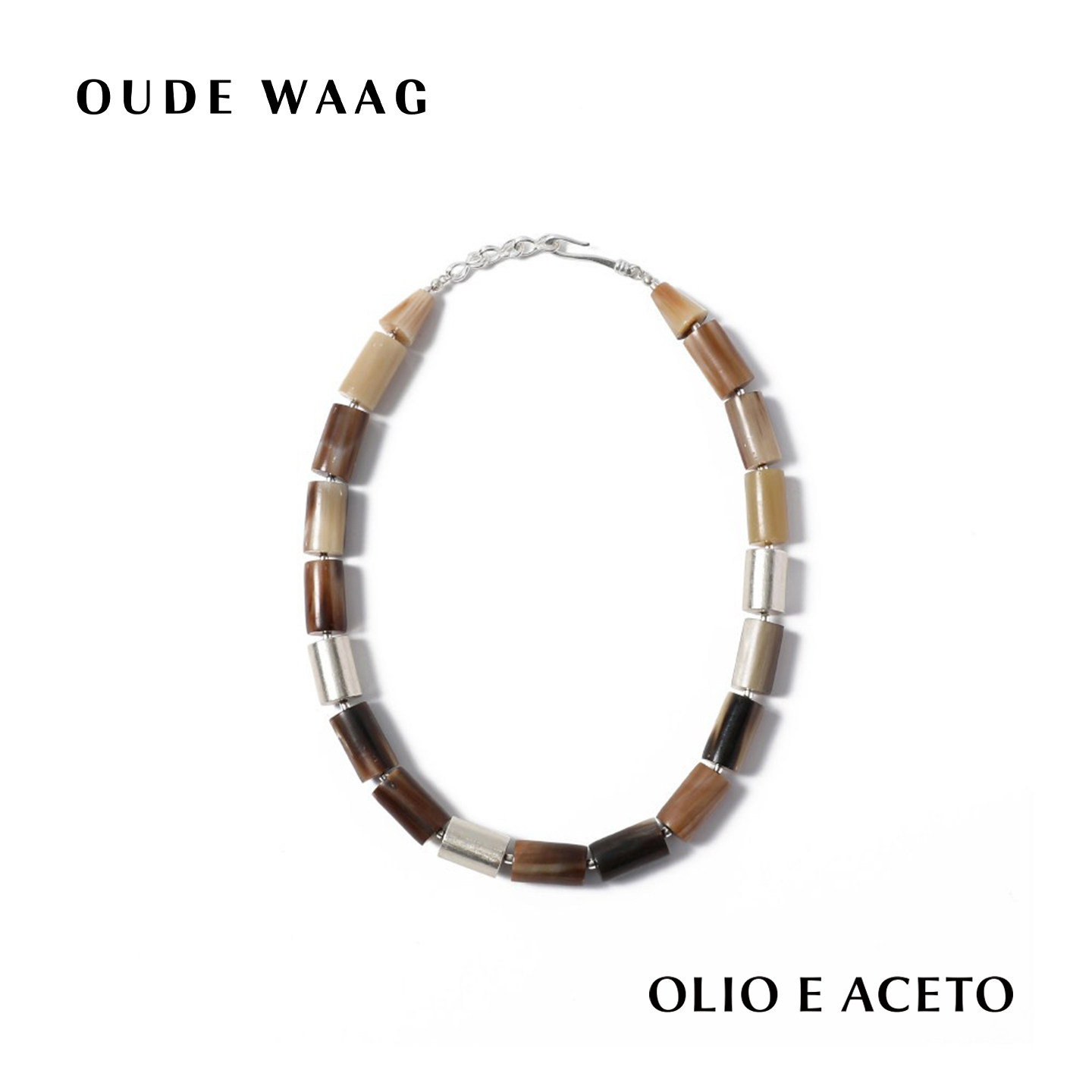 OLIO E ACETO X OUDE WAAG 25秋冬 古典精致纯银白牛角先知项链
