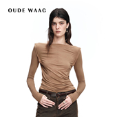 OUDE 上衣 简约随性亲肤一字肩长袖 WAAG 26春夏新款