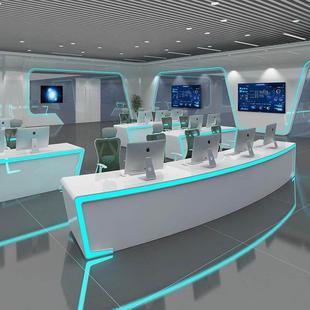 钢琴烤漆监控控制台指挥中心调度桌现代简约定制安防多媒体操作台