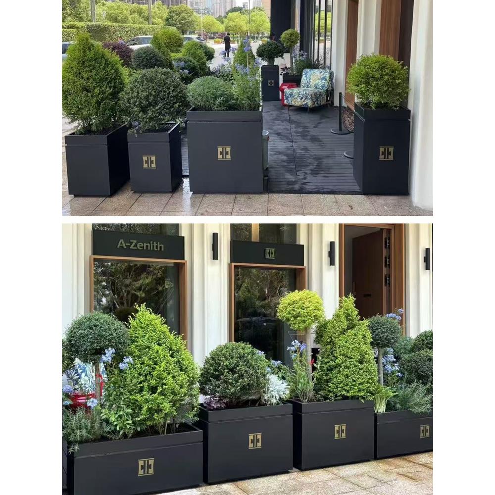 户外不锈钢花箱市政外摆花槽花池组合商业街隔断景观树箱花坛定制