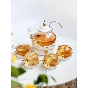 那些时光 欧式下午茶茶具花茶杯套装煮 水果茶壶蜡烛加热欧式茶壶