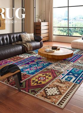 RUG原创设计 波斯民族风地毯客厅轻奢高级感中古复古免洗卧室地垫