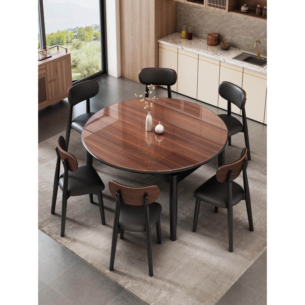 实木餐桌椅组合伸缩折叠钢化玻璃方圆两用现代简约小户型吃饭桌子,住宅家具,岩板餐桌,淘宝优惠券,粉丝福利购,淘宝优惠卷