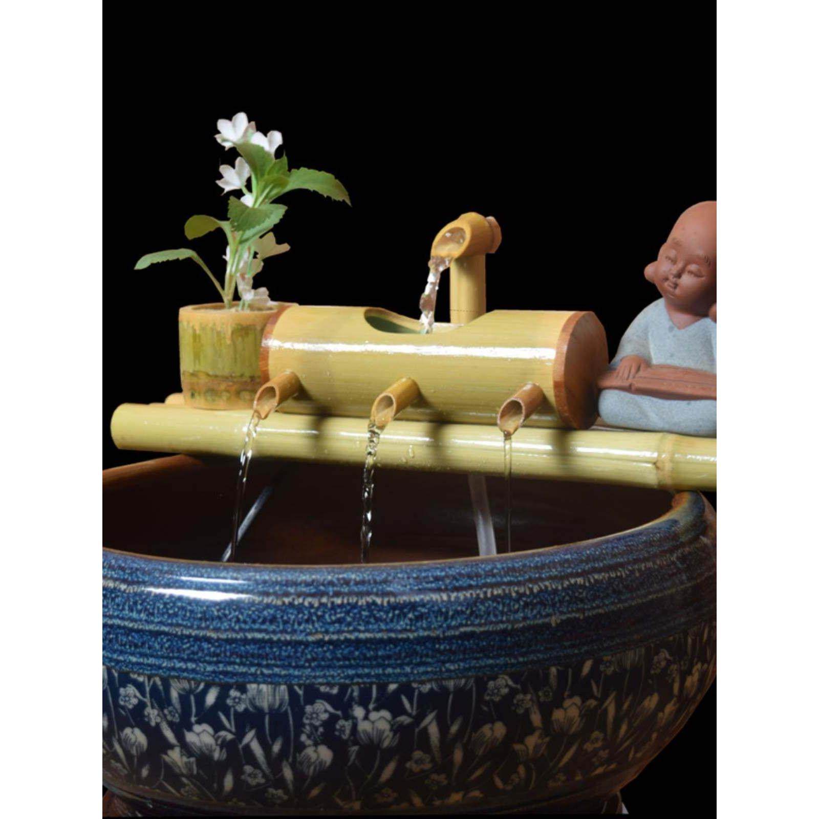 竹筒流水过滤摆件陶瓷鱼缸竹流水器鱼池循环流水造景家居创意装饰,家居饰品,装饰摆件,淘宝优惠券,粉丝福利购,淘宝优惠卷