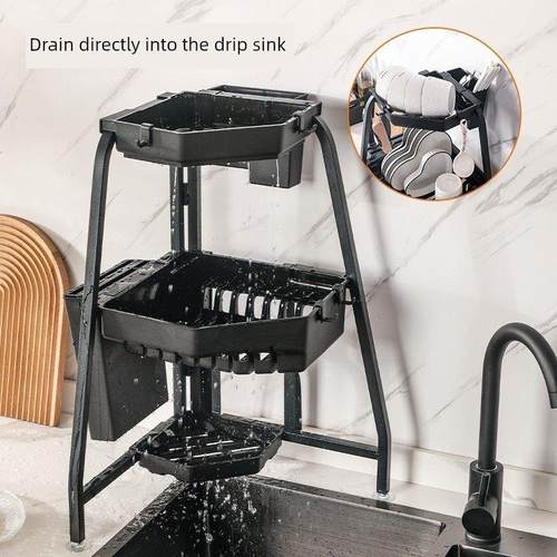 德国三角排水沟架转角排水沟架多功能碗盘窄排水沟架餐具存放架