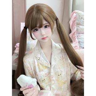 玩物堂lolita假发长卷发85cm蜜茶亚麻齐刘海自然仿真假发女全头套