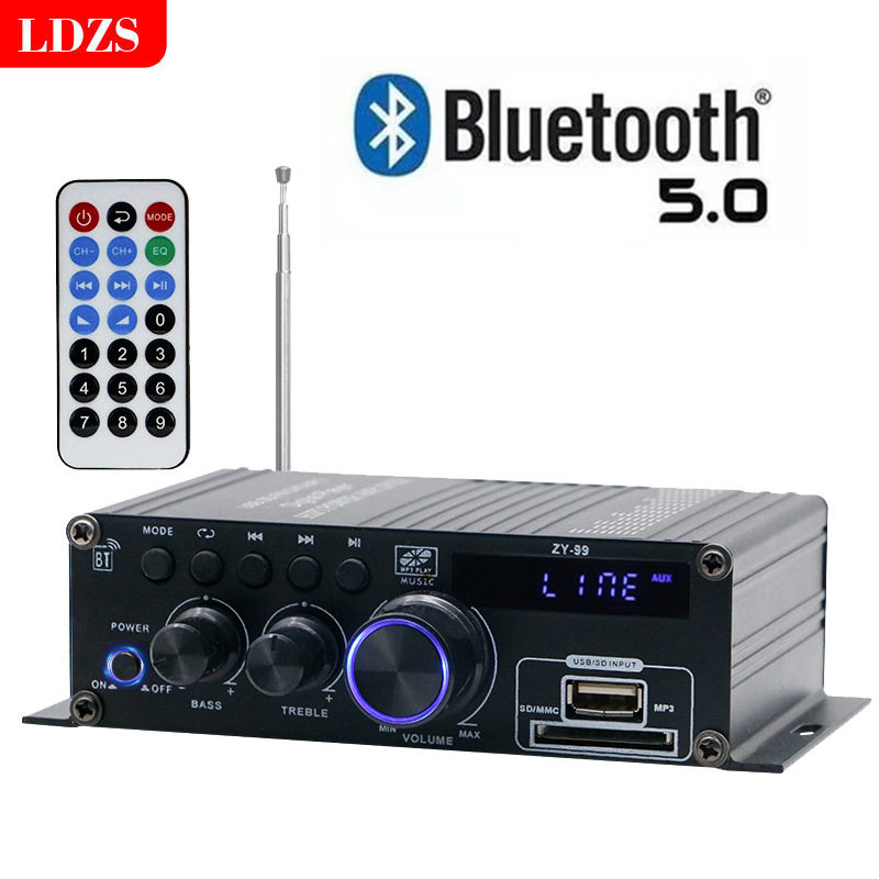 迷你小型功放机音箱功率放大器插卡U盘美欧收音直流12V蓝牙功放