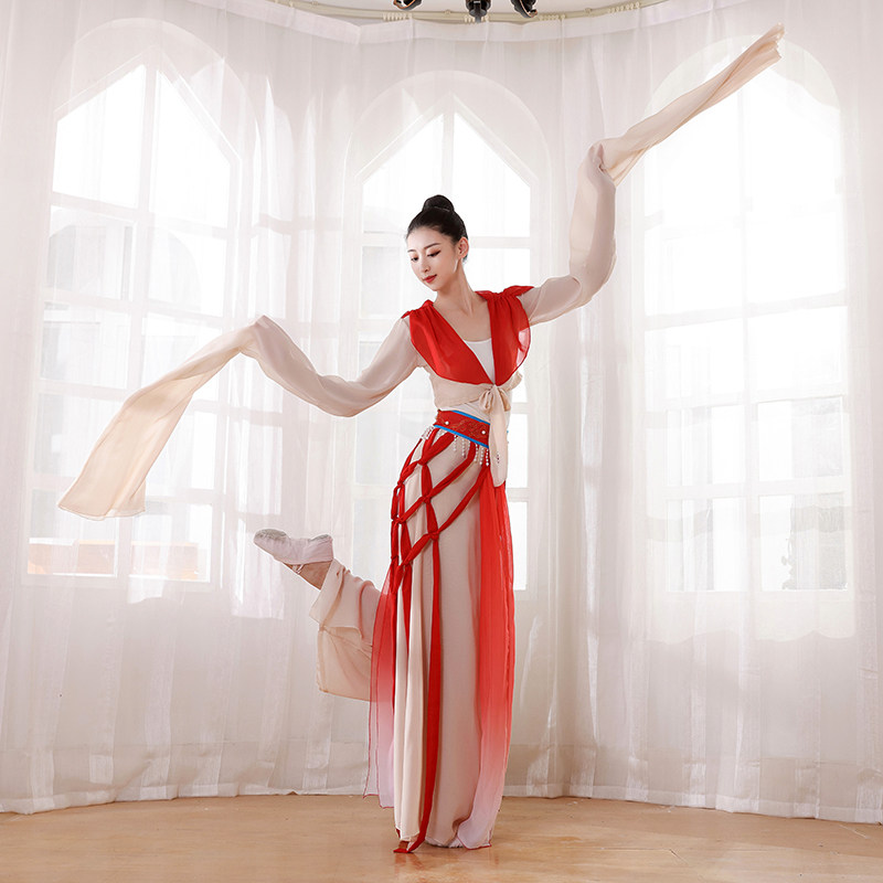极速古典舞演出服女盛世宴歌舞蹈服中国风水袖汉唐服装大摆裙飘逸