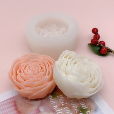 极速Large Peony Lotus Tulip Flower Candle Mold Handmade Soap