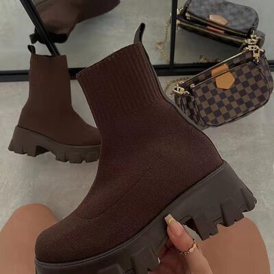 极速2022 Autumn Winter New Couple Socks Shoes Women Thick-so
