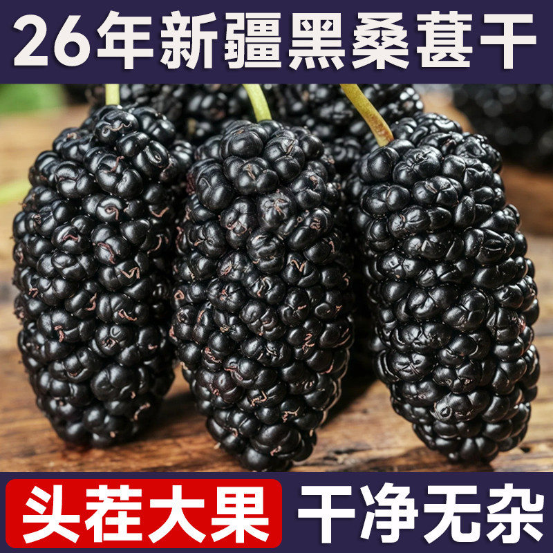 桑葚干新疆桑甚桑椹茶桑葚新鲜无特级500g泡茶黑桑椹干官方旗舰店