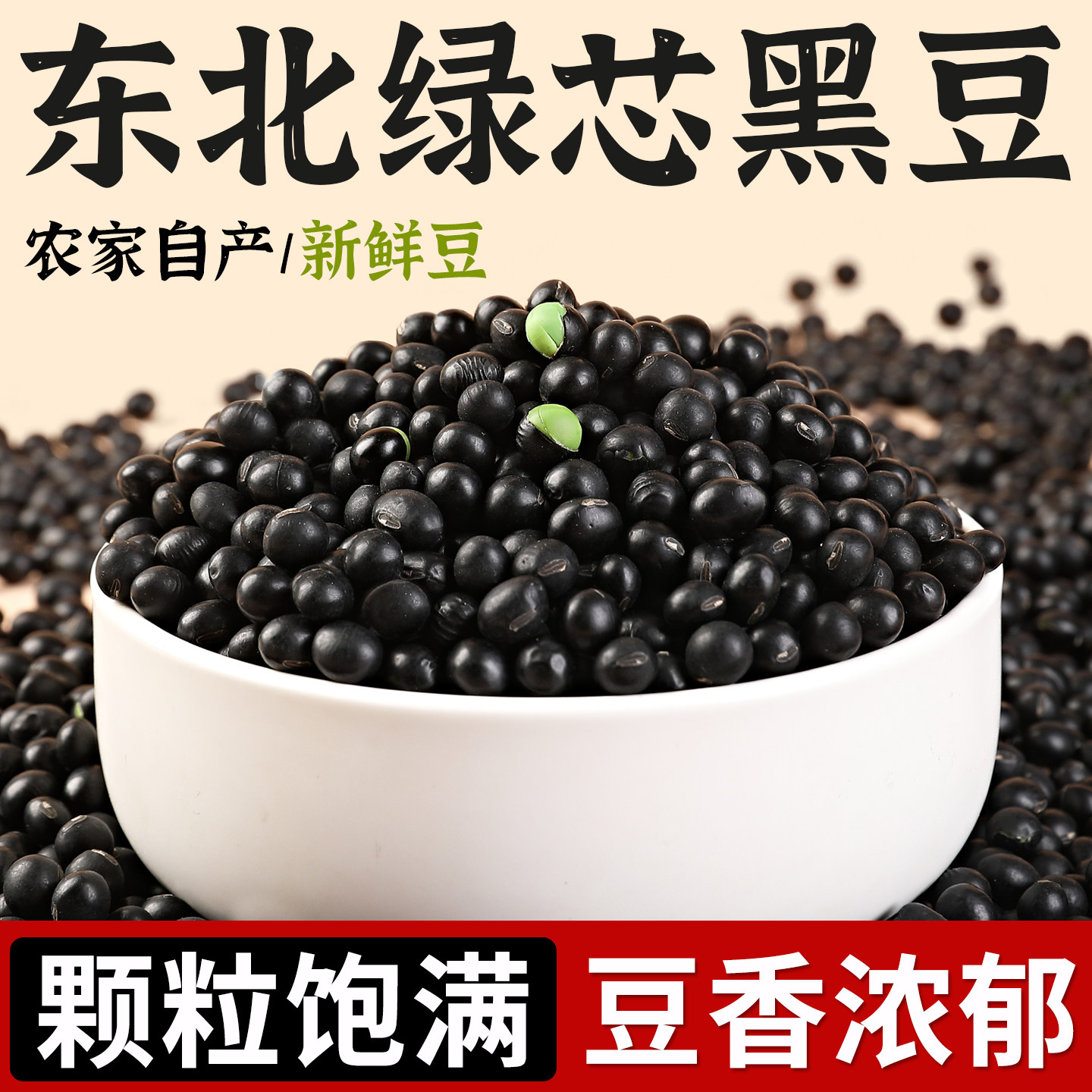 东北绿芯黑豆26年农家自产新货醋泡打豆浆生豆芽专用五谷杂粮豆类