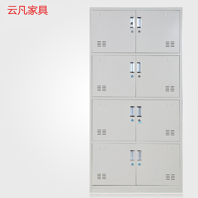 现代简约更衣柜员工柜健身房更衣柜8门工厂宿舍铁皮储物柜