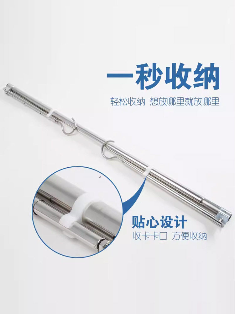 晒被子神器伸缩304不锈钢隐形防盗网晾衣架室内晒衣架阳台晾衣杆