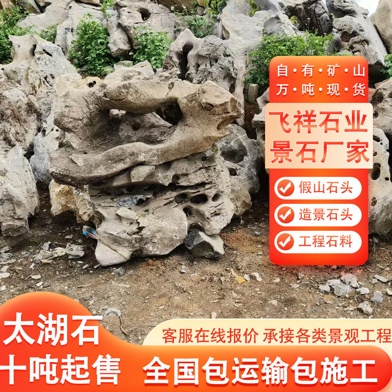 太湖石假山景观石园林鱼池泊岸