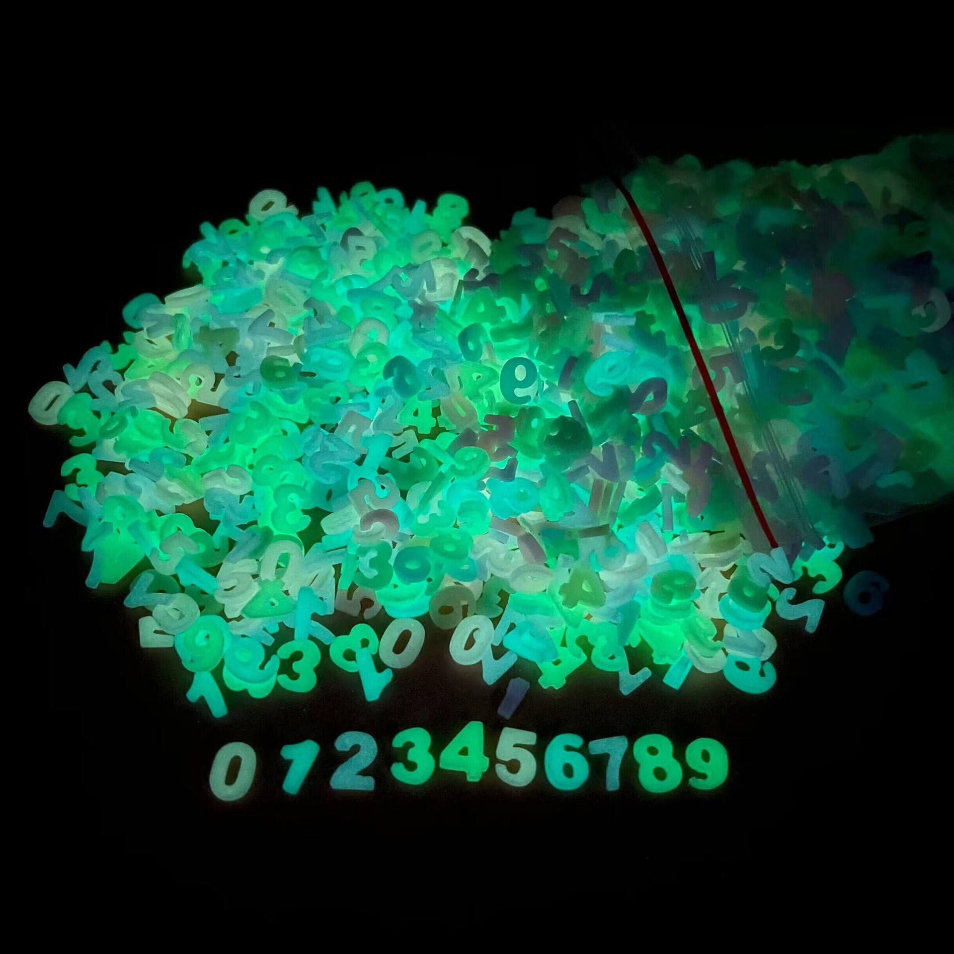 直径1cm夜光软陶片夜光数字条水晶泥起泡胶填充物DIY饰品配件