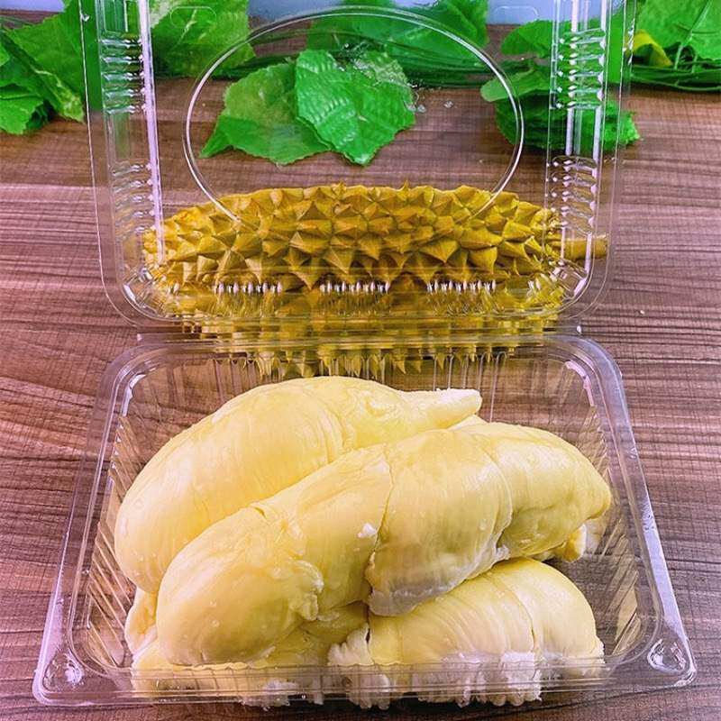 打包盒榴莲肉加厚塑料盒透明方型水果带盖包装盒包装盒一次性
