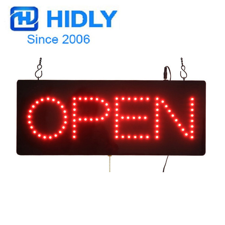 12V红色低电压LED悬挂式电子招牌营业中标识牌厂家LED OPEN SIGN