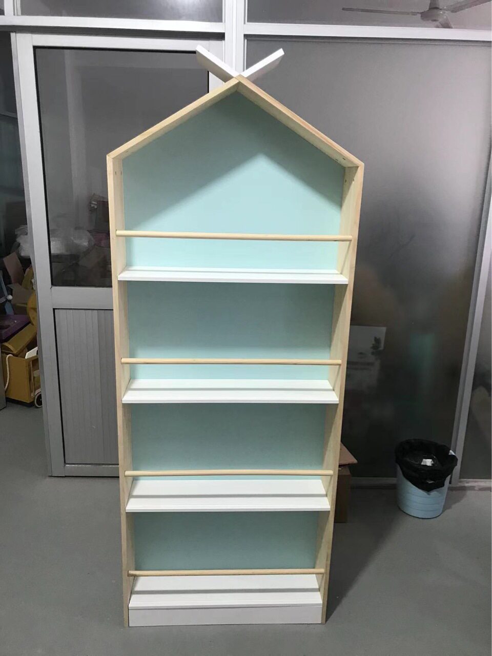新品儿童书架蓝橙背板自由切换男女宝宝都可以用超级好看