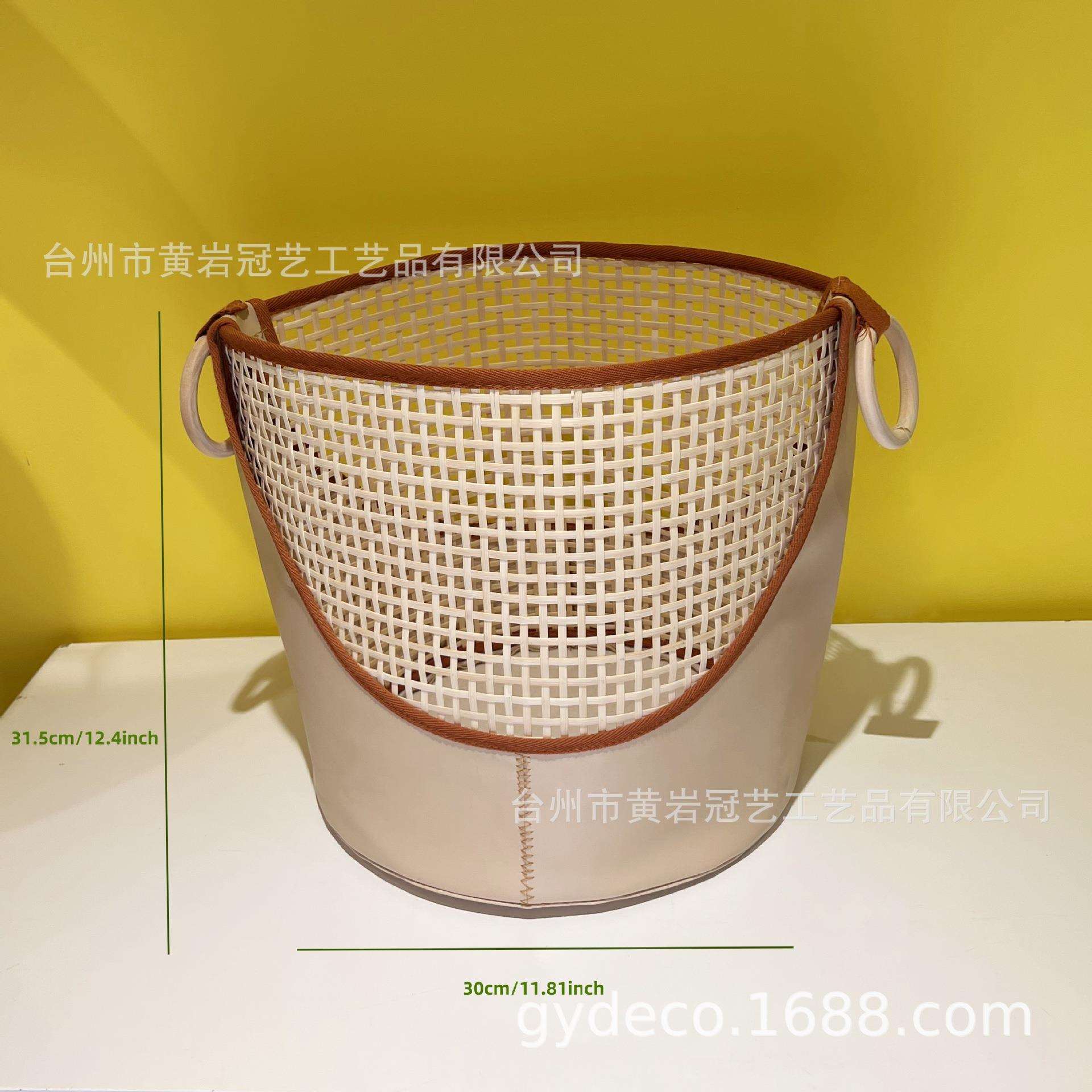 日式竹编脏衣篮收纳筐竹编脏衣篓酒店民宿储物篮卧室洗衣篮子