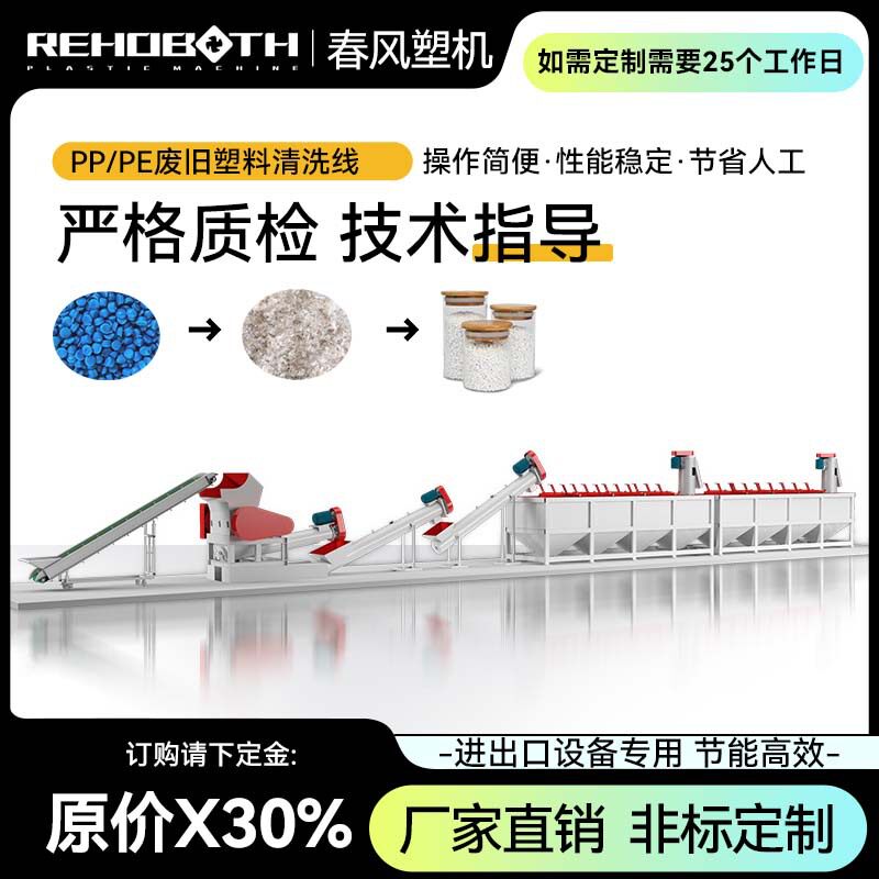 清洗线PP PE 薄膜编织袋吨包袋下脚料塑料清洗线设备可定