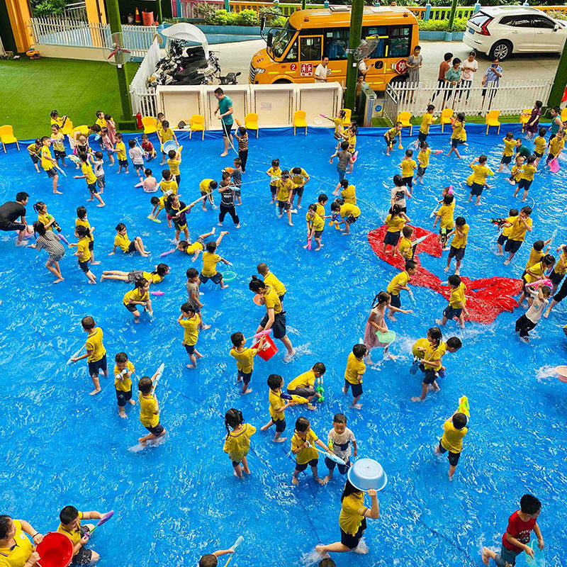 幼儿园水池布户外玩水篷布室外活动加厚防滑打水仗泡沫之夏防水布