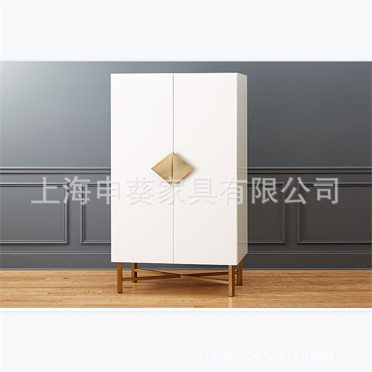 美式乡村现代轻奢创意简约收纳衣柜实木储物柜卧室酒店别墅样板房