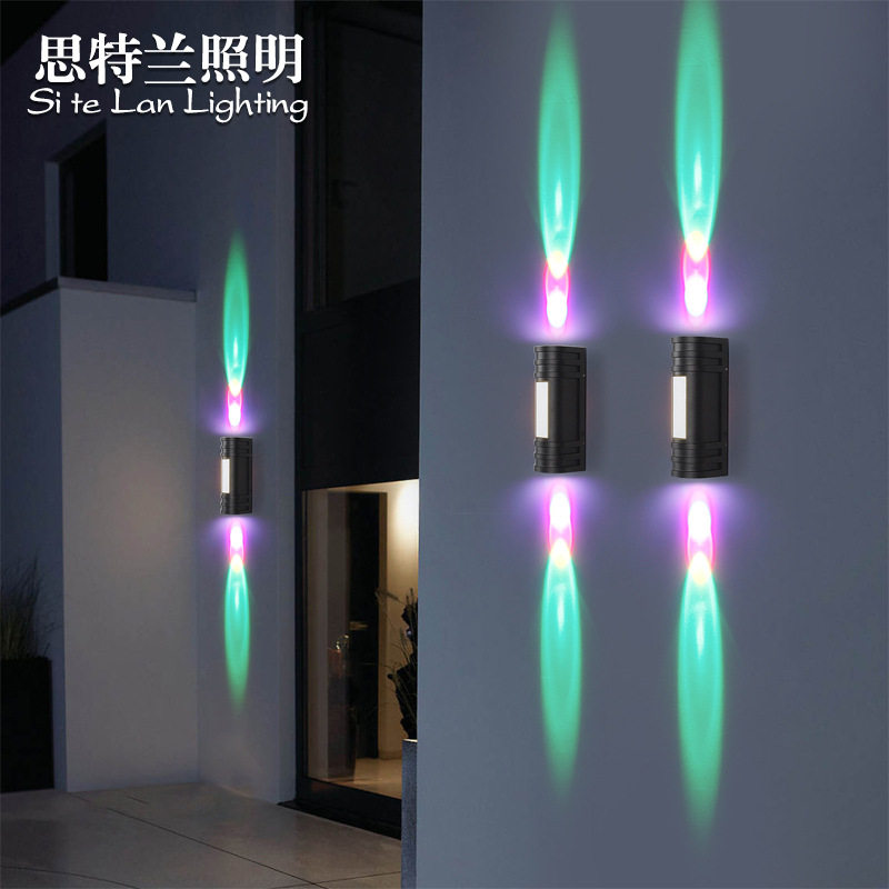 LED特色户外防水壁灯单双头外墙灯简约上下射灯门前灯家用背景灯