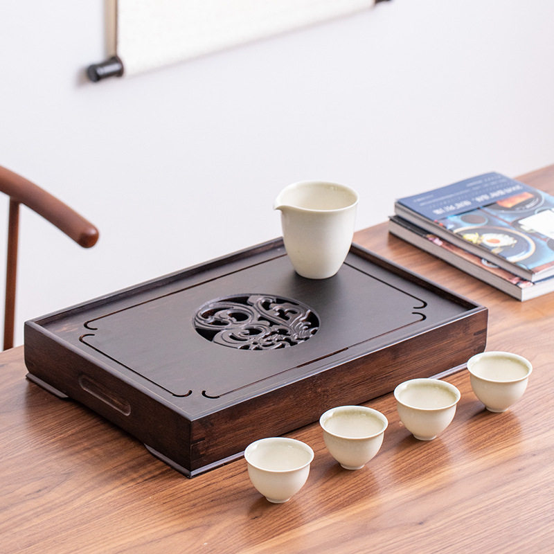 仿黑檀竹茶道壶承干泡台隔热垫底座茶杯垫养茶壶垫托架子茶具配件