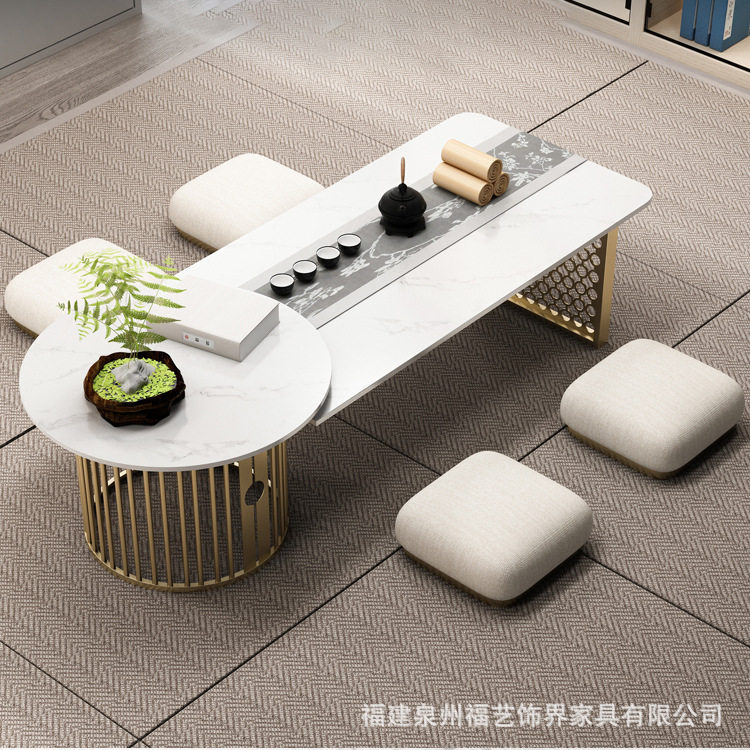 北欧轻奢大理石榻榻米茶几