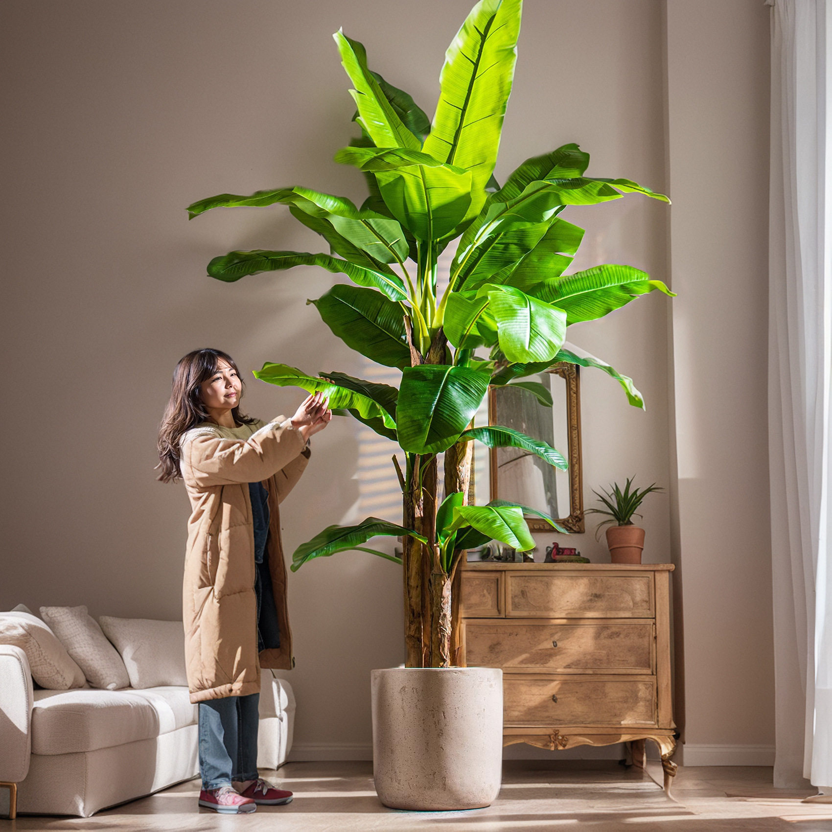 北欧大型仿真大叶子绿植芭蕉树装饰室内造景高端仿生植物假树摆件