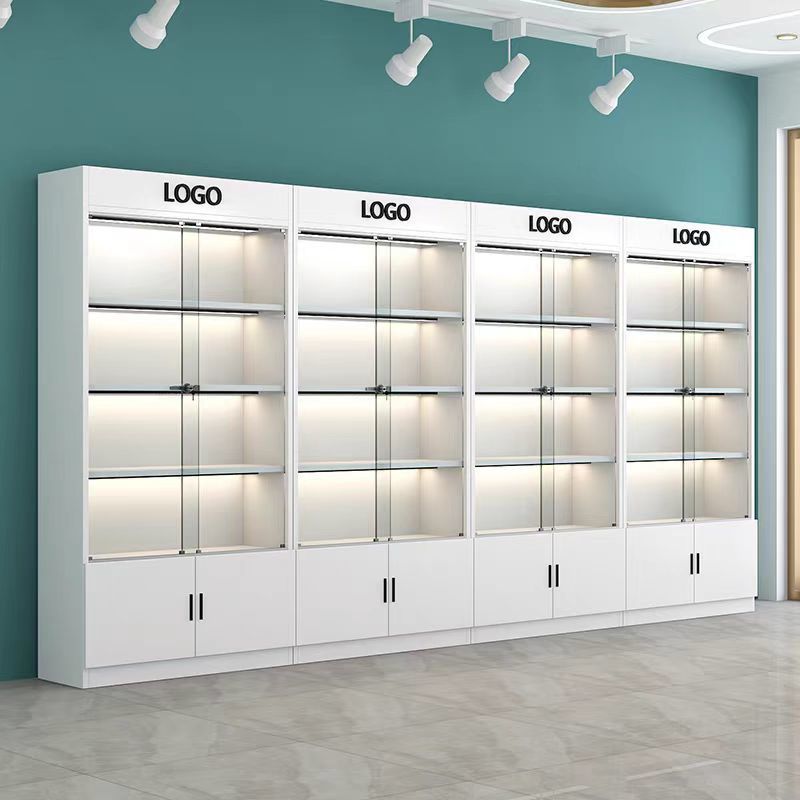 带锁商用玻璃门柜样品展示柜货柜化妆品产品展柜店柜子收奥跃