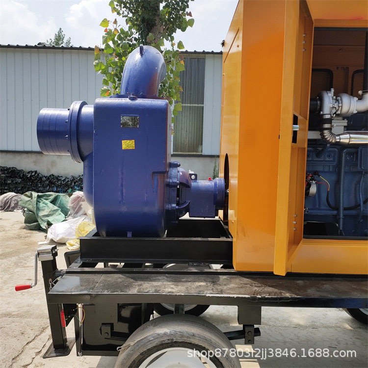 大流量污水排涝灌溉泵 工业应急泵河水抽水机 柴油机防汛泵车