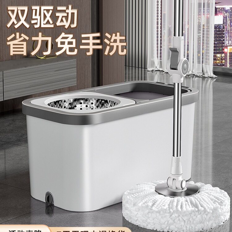 包邮旋转拖把家用一拖净2022新款双驱免手洗自动脱水甩干拖地拖墩